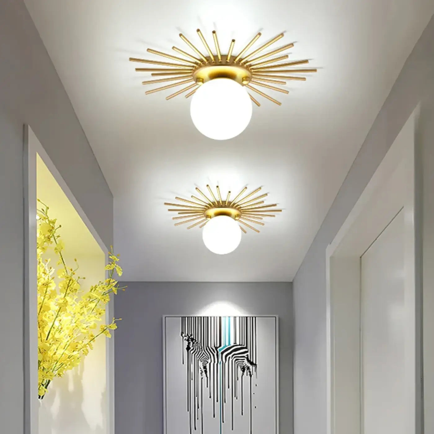 Plafonnier Design Étoilé Métal Doré - Dalumea - vue 2