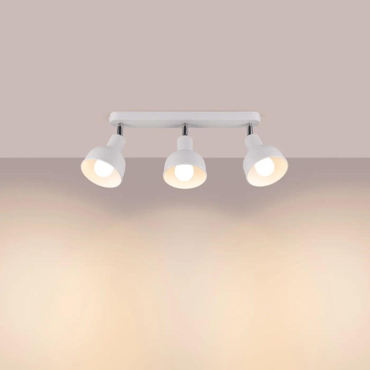 Plafonnier 3 Spots Orientables Platine Chromée Blanc - Dalumea - vue 1
