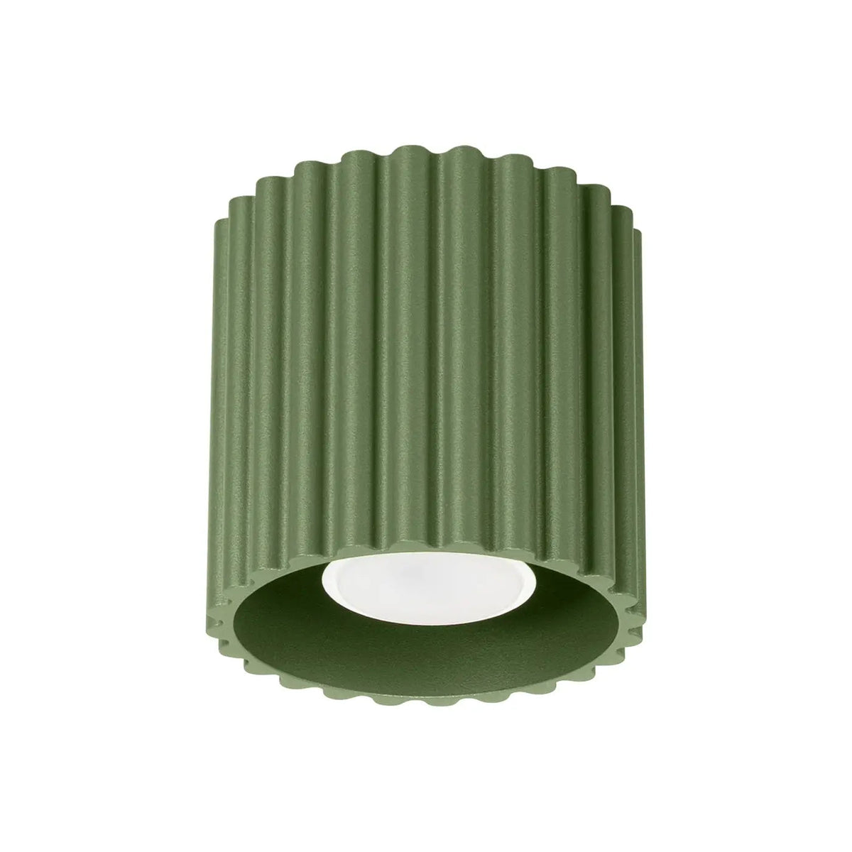 Plafonnier Cylindrique Compact Vert Olive - Dalumea - vue 6