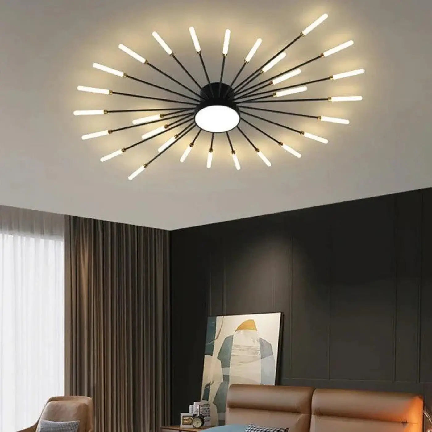 Plafonnier Design Soleil Doré - Dalumea - vue 8