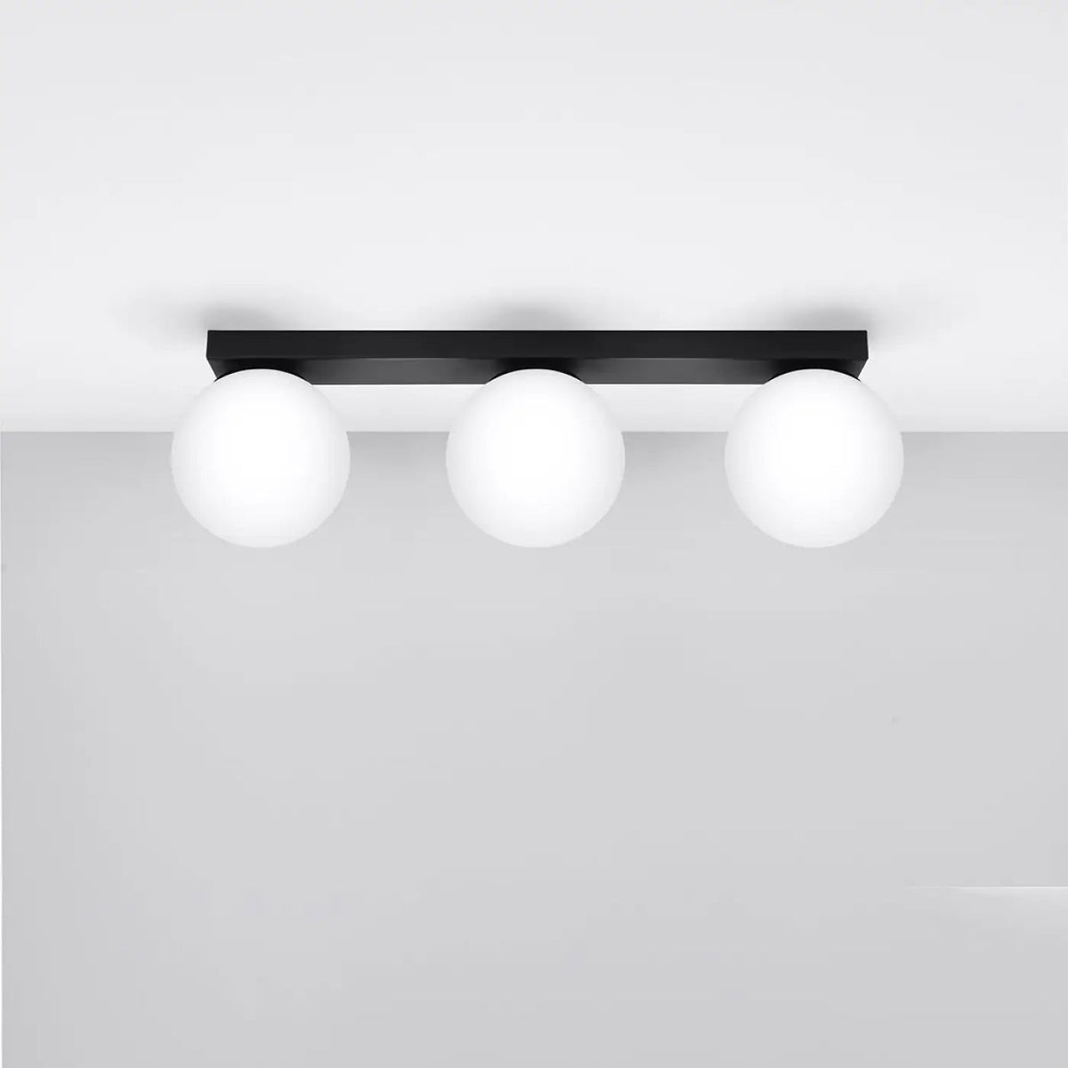 Plafonnier 3 Globes LED Noir