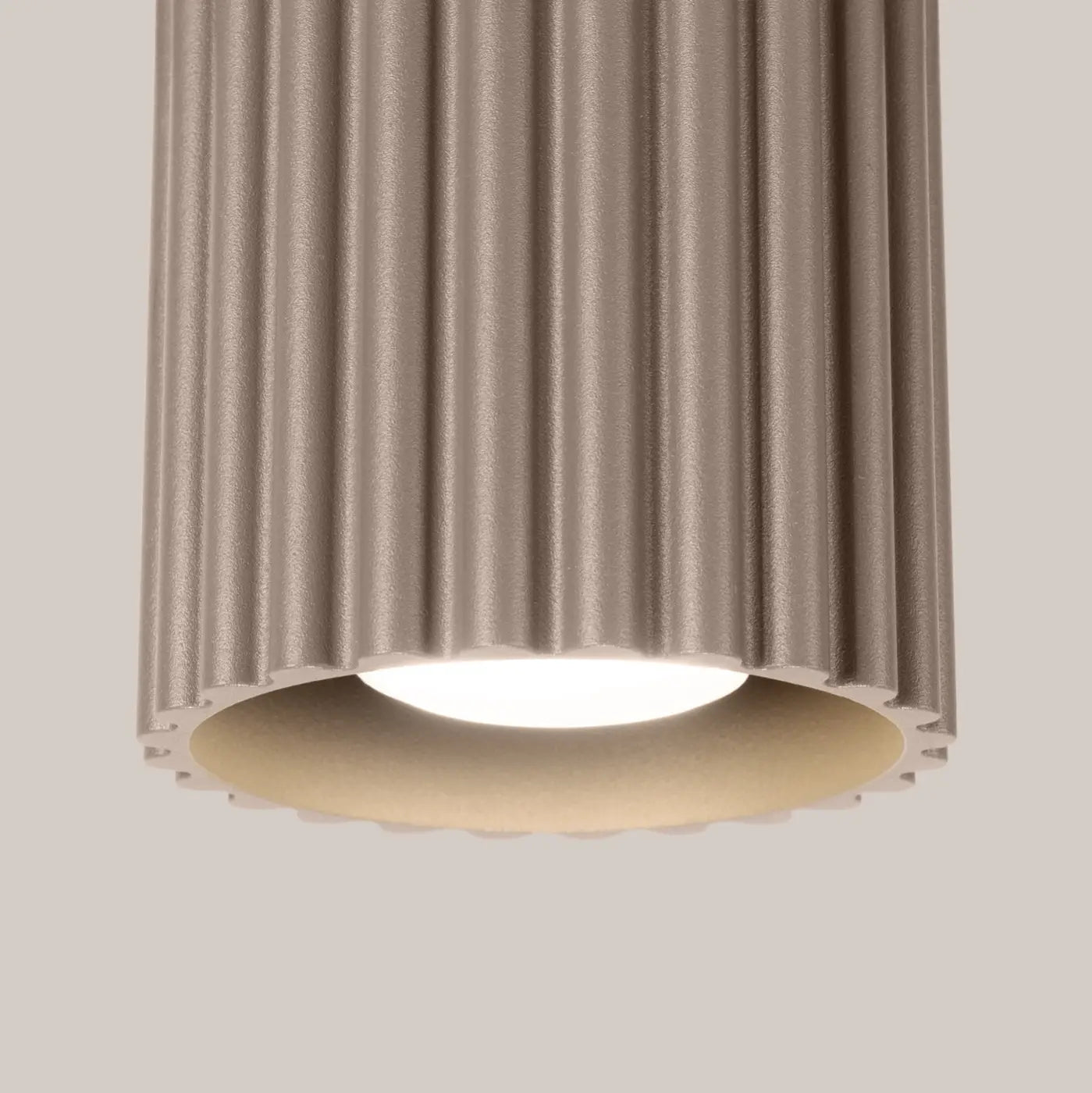 Plafonnier Cylindrique Rainuré Doré Taupe - Dalumea - vue 3