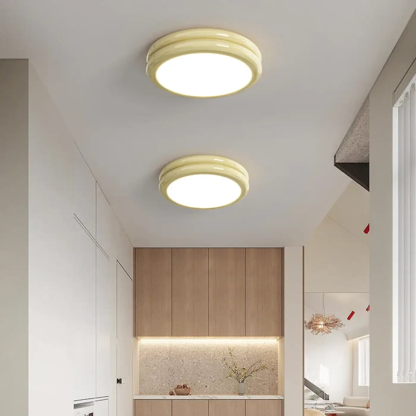 Plafonnier LED Rond Vert Anneau Minimaliste - Dalumea - vue 3