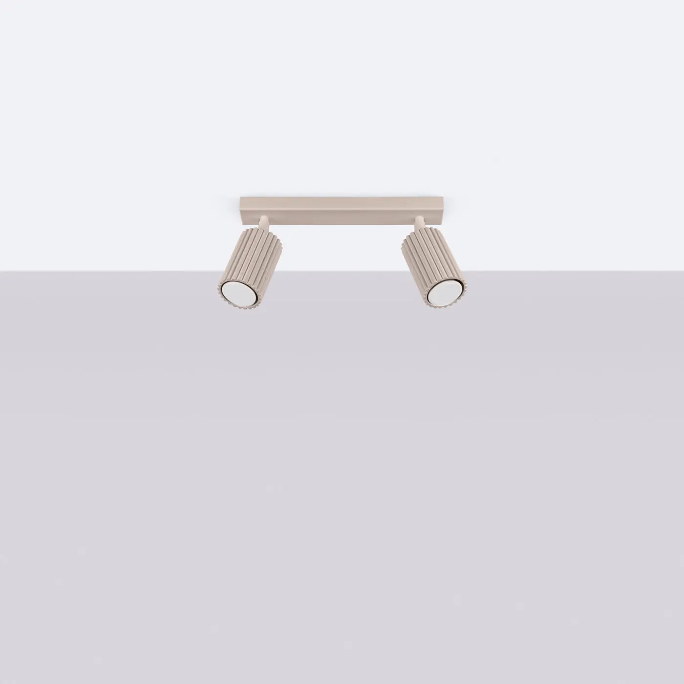 Plafonnier 2 Spots Cannelé Taupe - Dalumea - vue 2