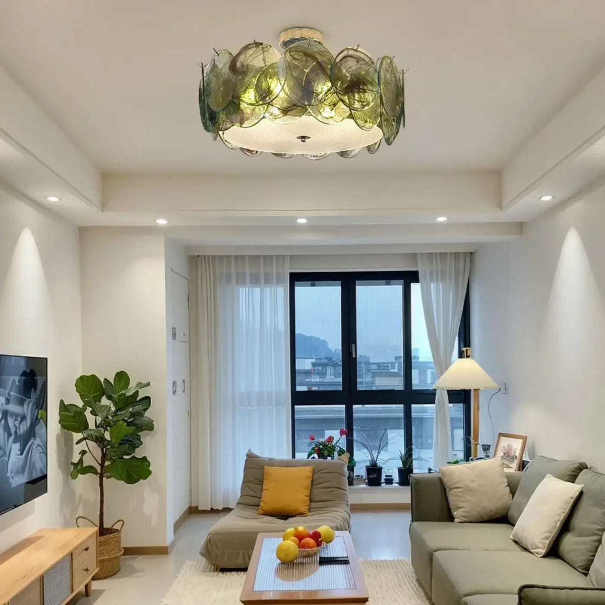 Plafonnier Verre Marbré Design - Dalumea - vue 2