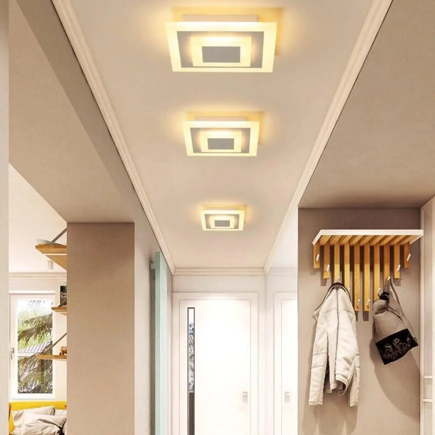 Plafonnier Carré LED Blanc - Dalumea - vue 2