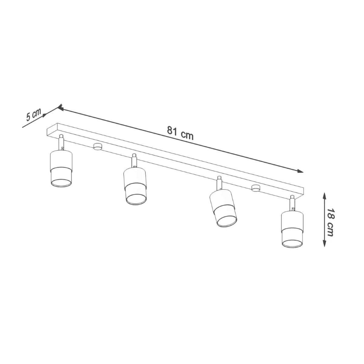 Plafonnier 4 Spots Orientables Noir Doré - Dalumea - vue 7