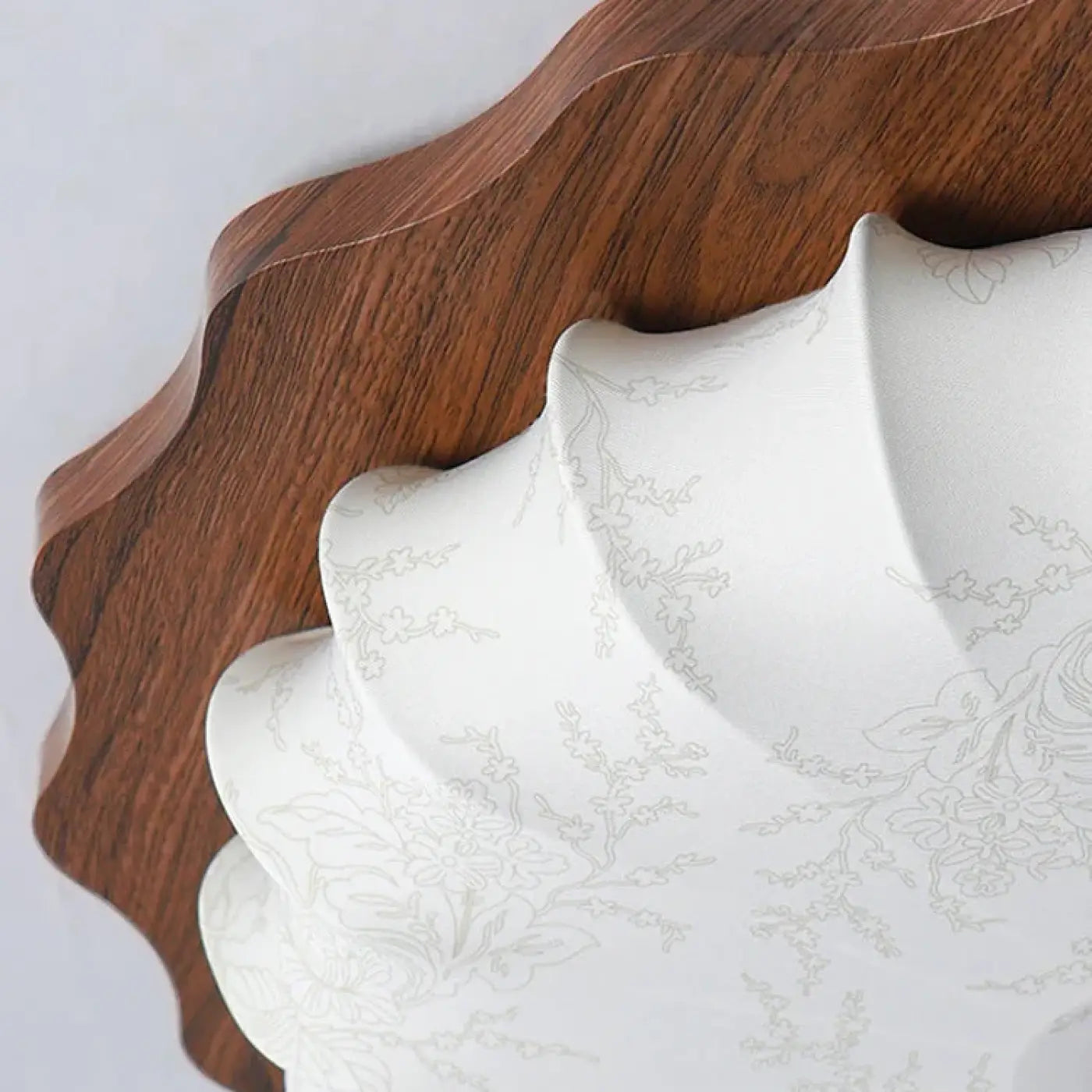 Plafonnier Bois Tissu Style Lanterne Vintage - Dalumea - vue 6