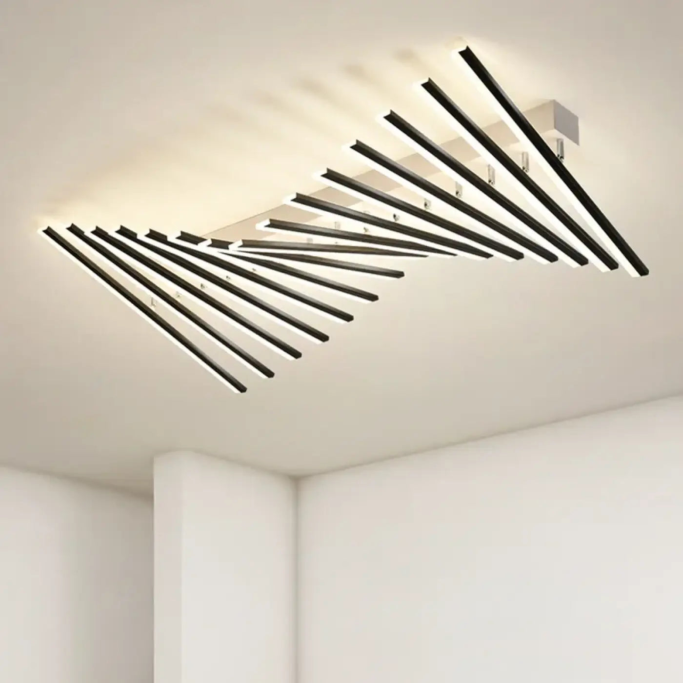 Plafonnier LED Tiges Croisées Noires - Dalumea - vue 4