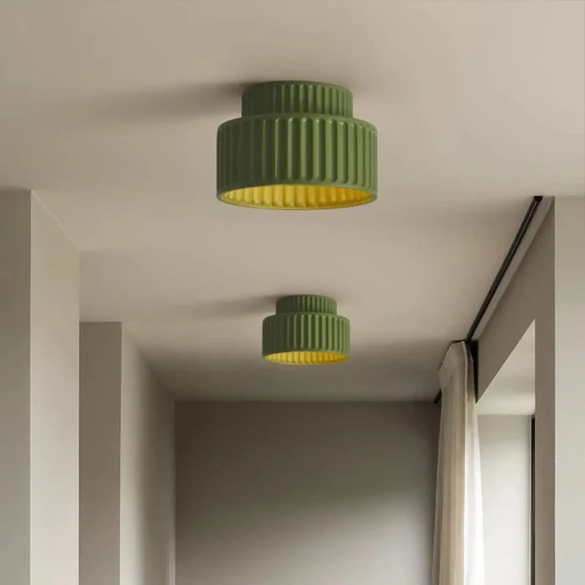 Plafonnier Scandinave Beige Vert - Dalumea - vue 2
