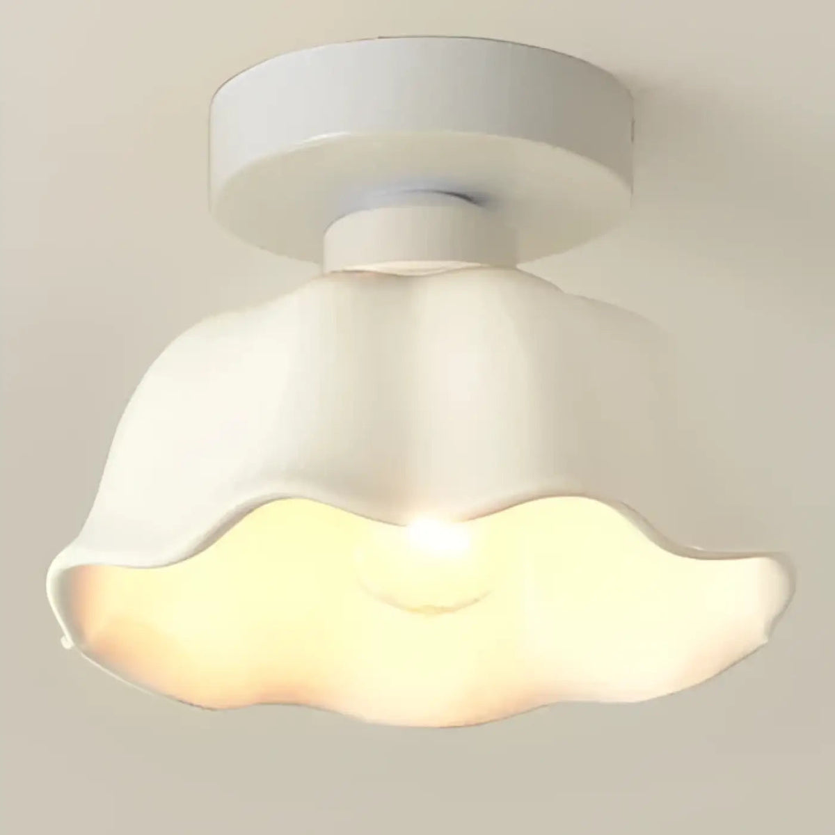 Plafonnier Vintage Blanc Doré - Dalumea - vue 8