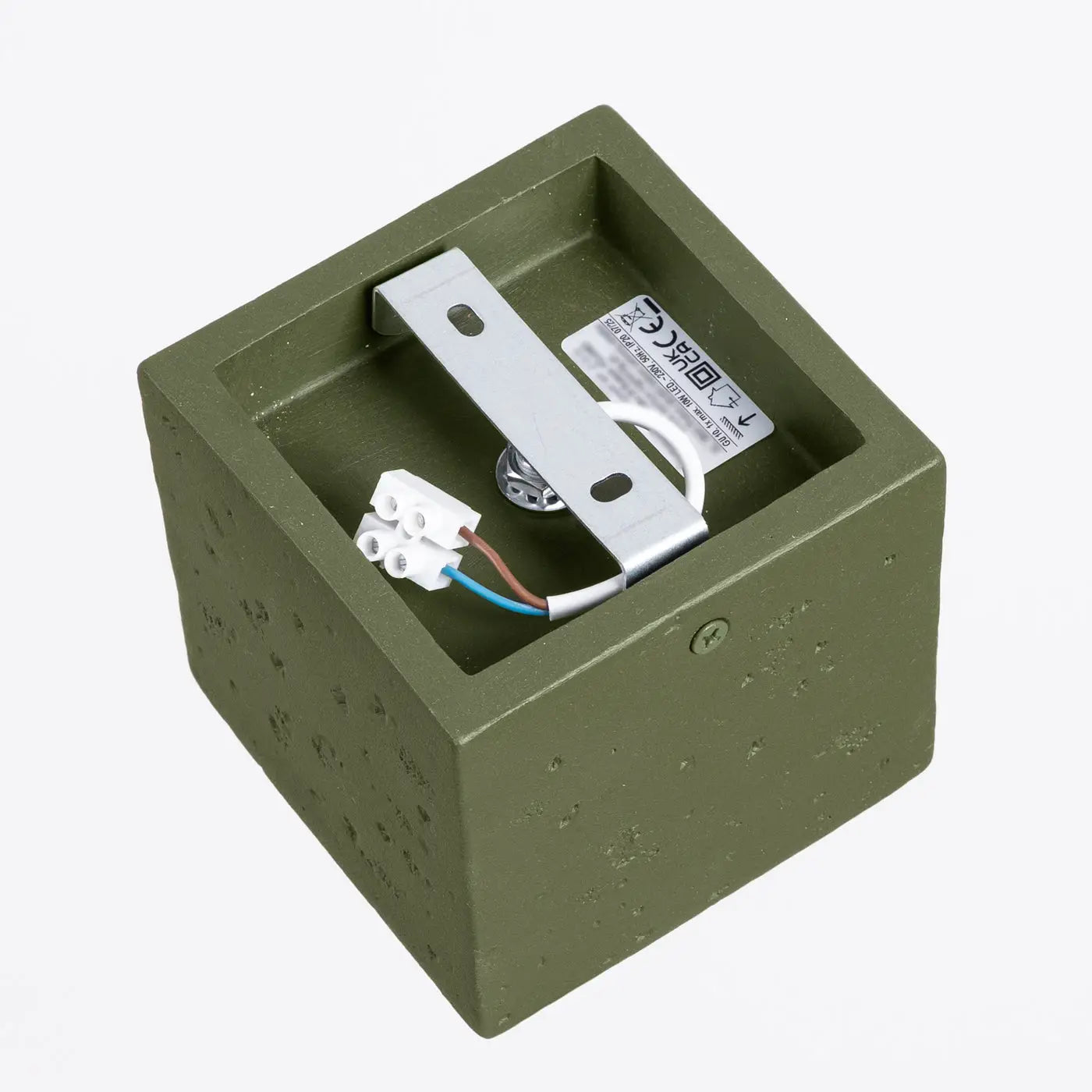 Plafonnier Béton Cube Vert Olive - Dalumea - vue 3