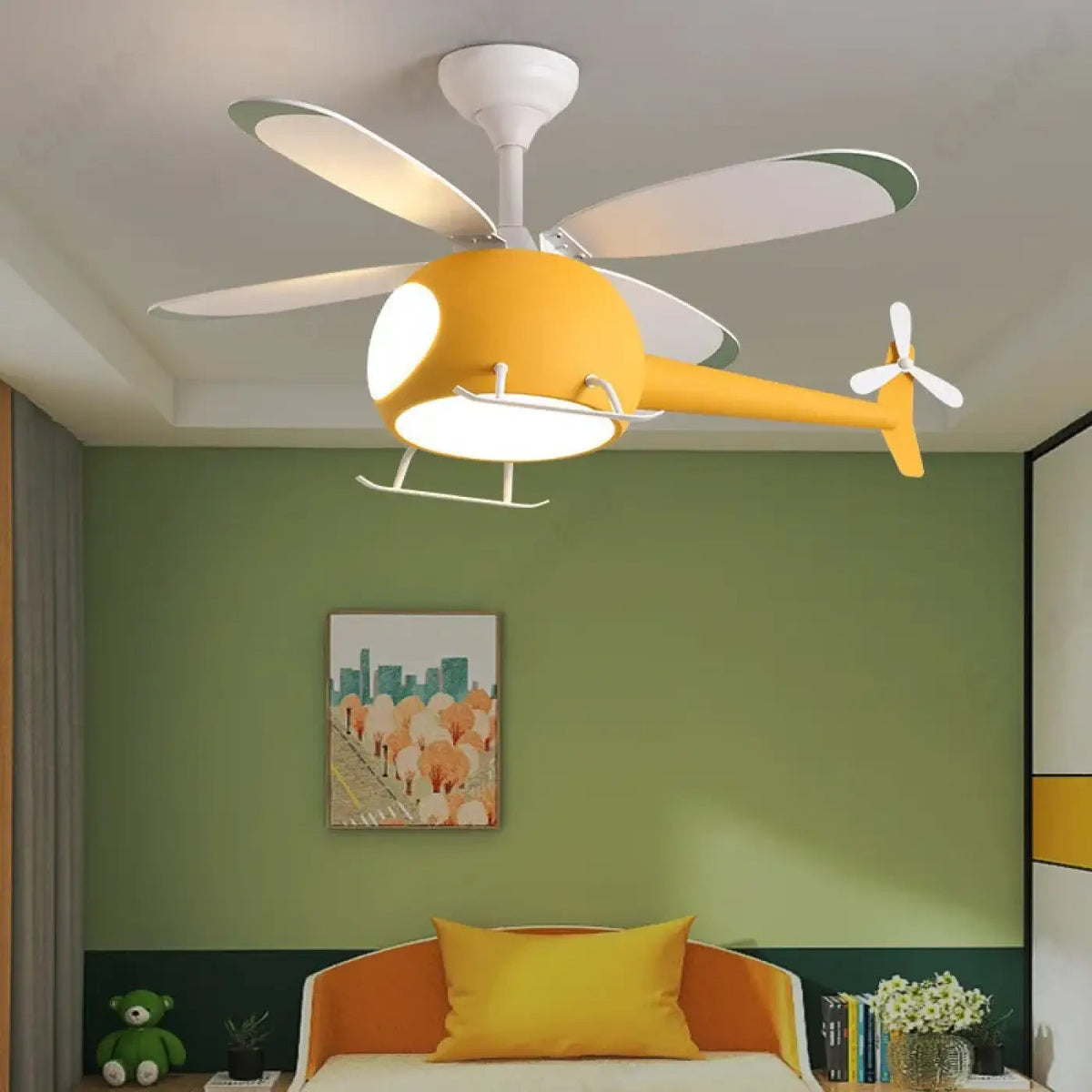 Plafonnier Hélicoptère Enfant Avec Ventilateur - Dalumea - vue 3