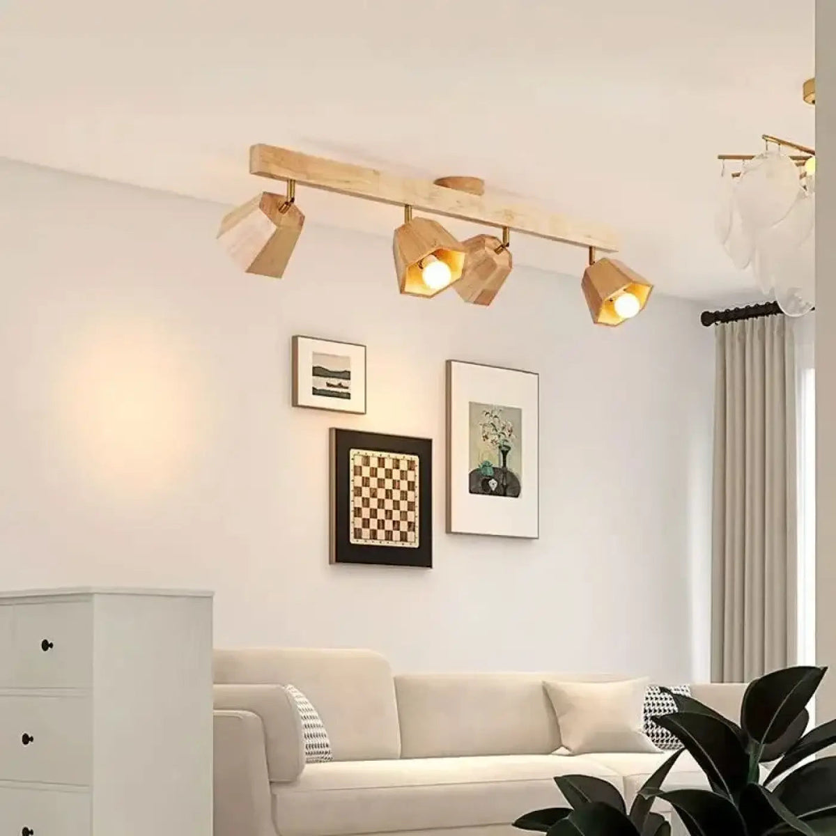 Plafonnier Bois Spots LED Orientables - Dalumea - vue 6