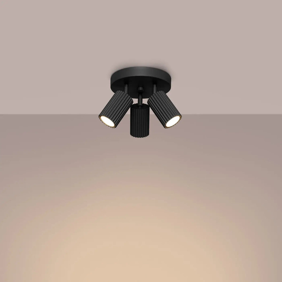 Plafonnier 3 Spots Noir Design - Dalumea - vue 1