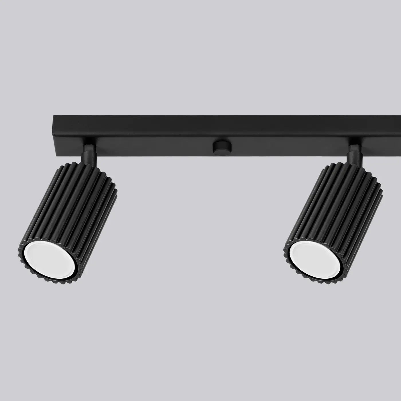 Plafonnier 4 Spots Orientables Cannelé Noir - Dalumea - vue 7