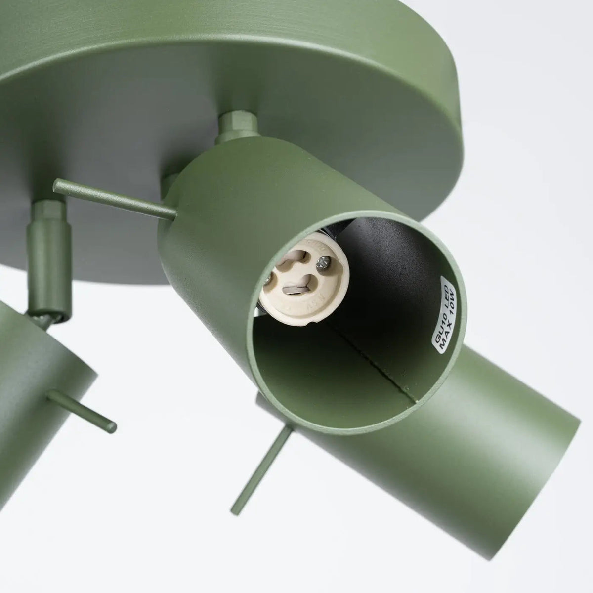 Plafonnier 3 Spots Orientables Vert Olive - Dalumea - vue 6