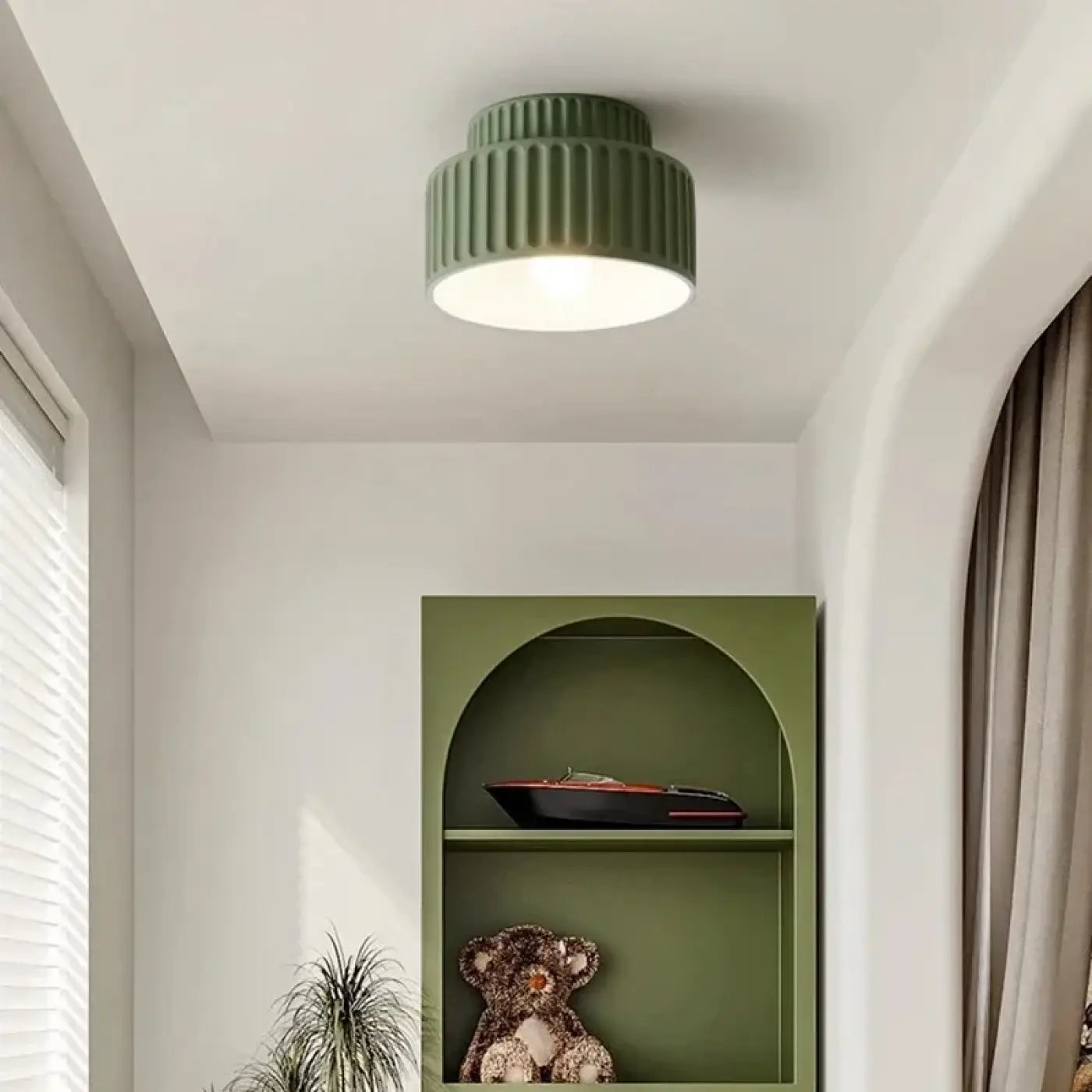 Plafonnier Scandinave Beige Vert - Dalumea - vue 4