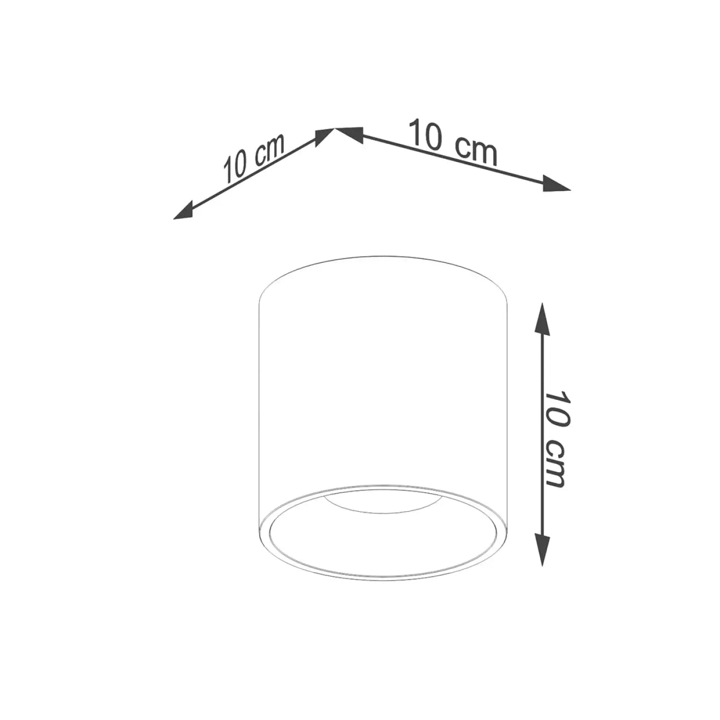 Plafonnier Doré Cylindre LED - Dalumea - vue 8