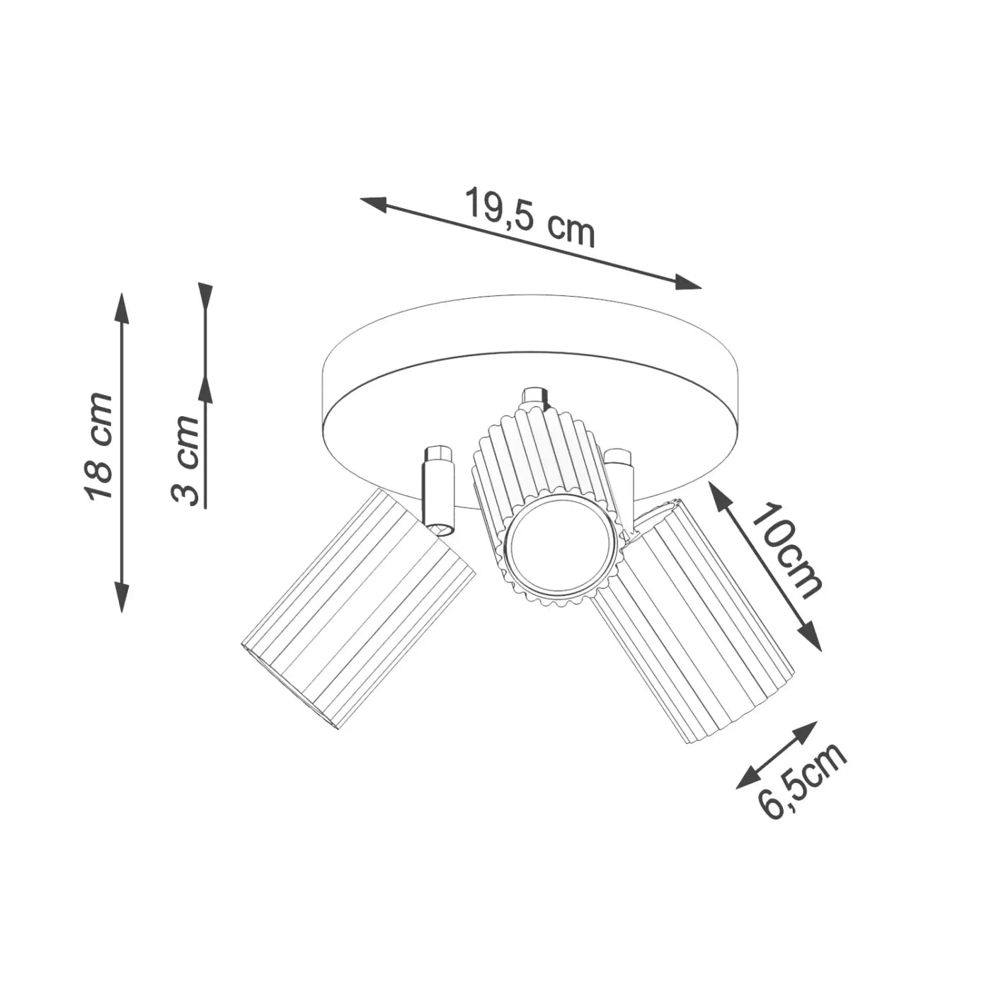 Plafonnier 3 Spots Orientables Taupe - Dalumea - vue 10