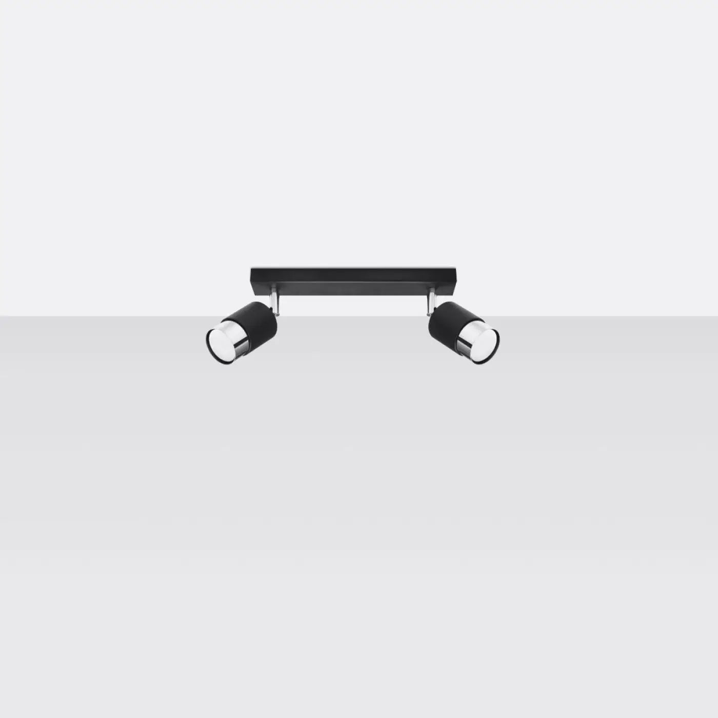 Plafonnier 2 Spots Orientables Noir Chrome - Dalumea - vue 2