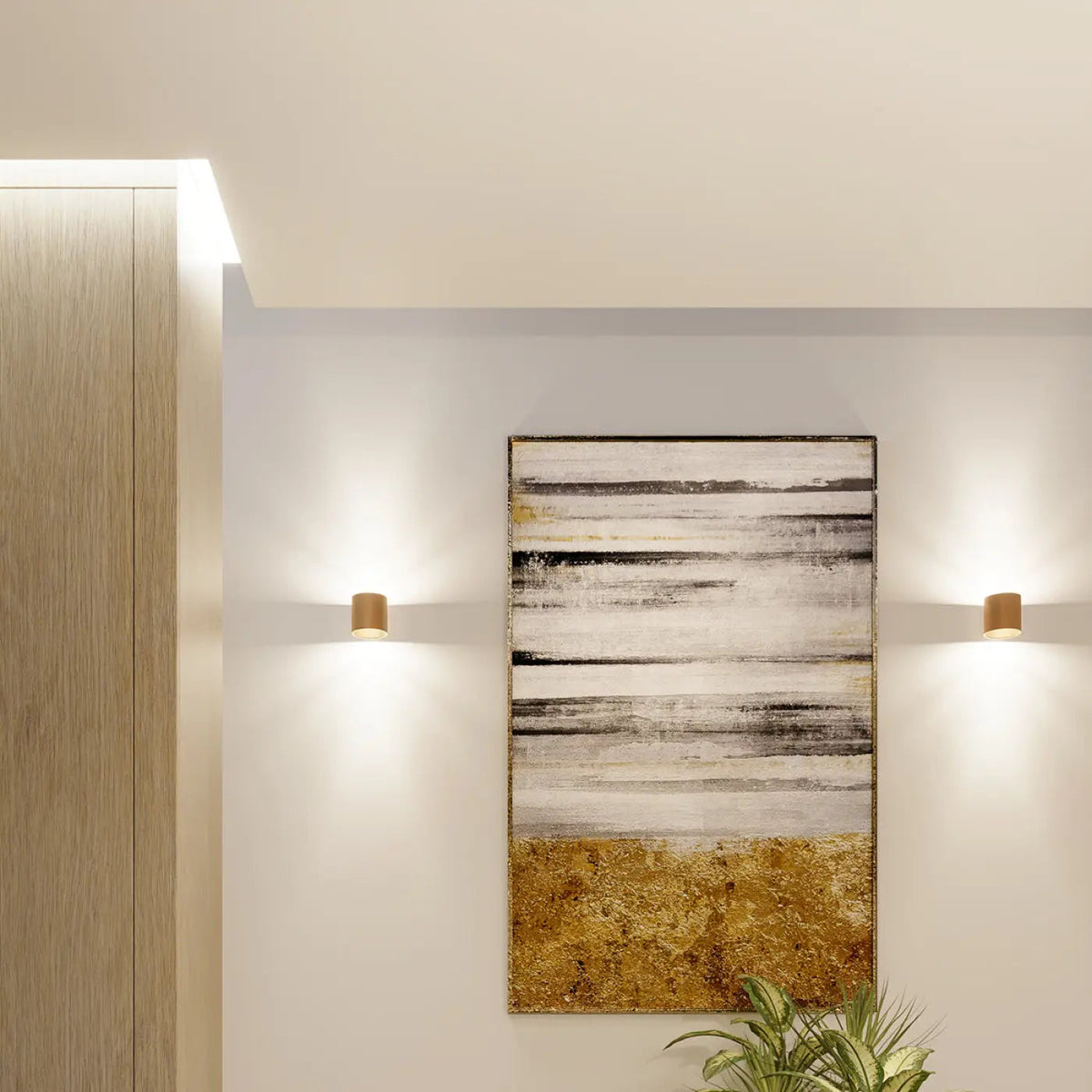 Plafonnier Doré Cylindre LED - Dalumea - vue 7
