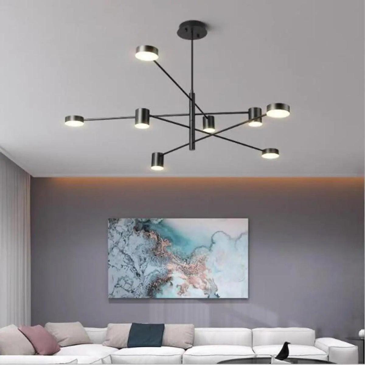 Plafonnier LED Bras Cylindriques Design Noir