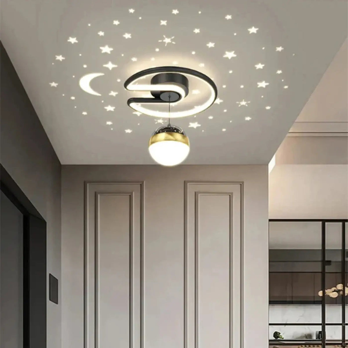 Plafonnier LED Noir et Doré Globe - Dalumea - vue 1