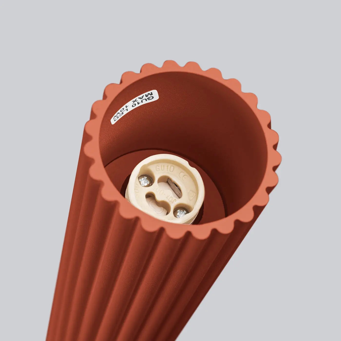Plafonnier Cylindrique Rouge Ocre Cannelé - Dalumea - vue 6