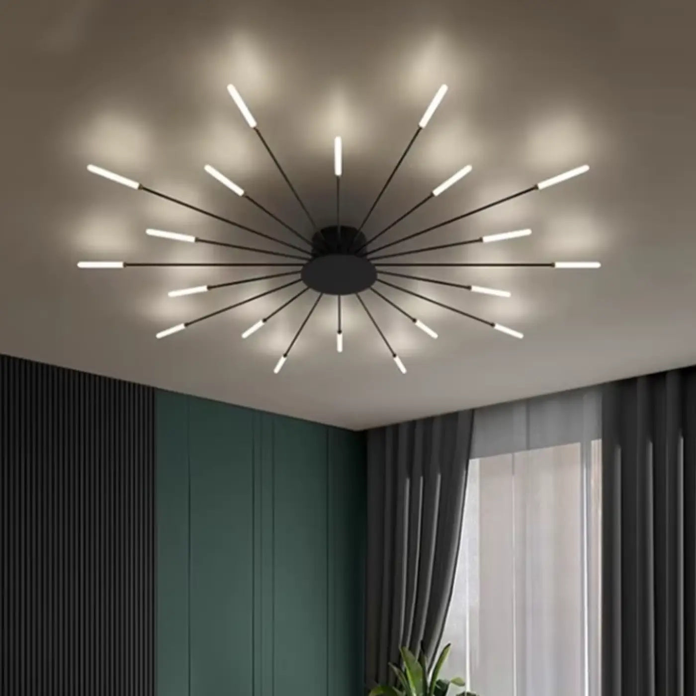 Plafonnier Design Tubes Lumineux Doré - Dalumea - vue 6