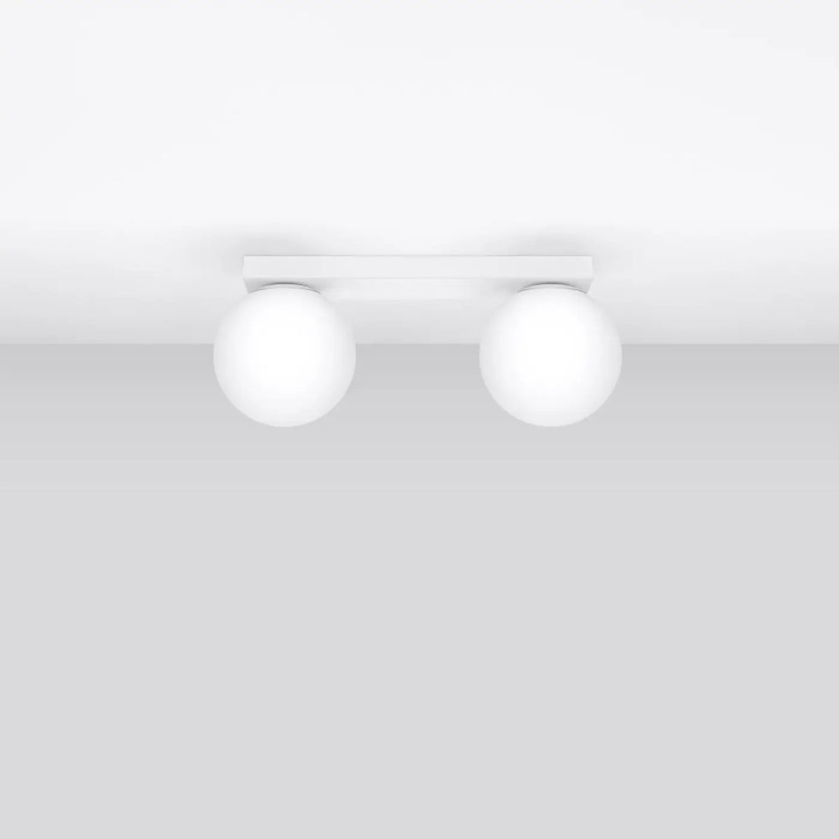 Plafonnier 2 Globes Blanc LED