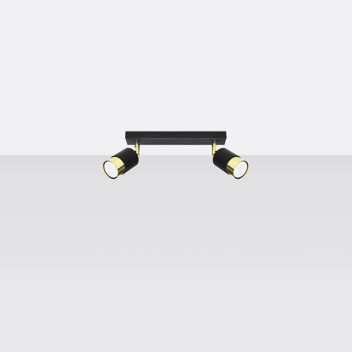 Plafonnier 2 Spots Orientables Noir Doré