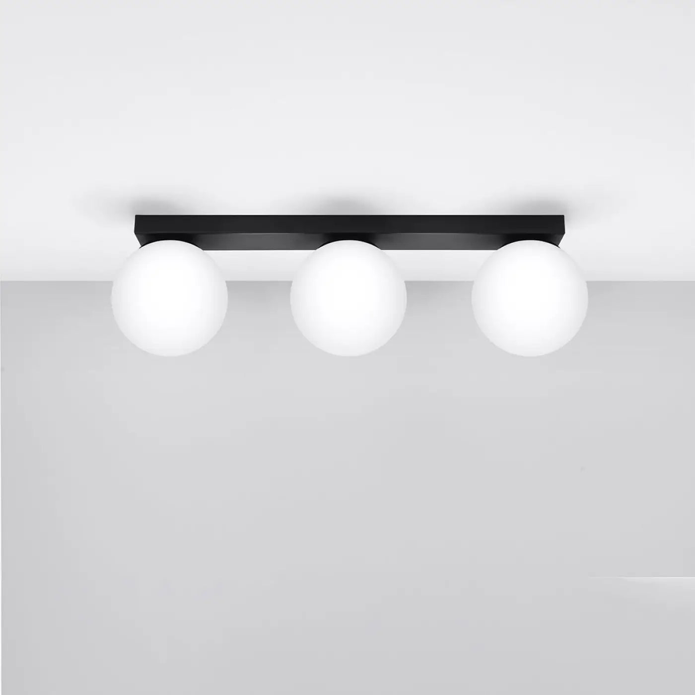 Plafonnier 3 Globes LED Noir - Dalumea - vue 2