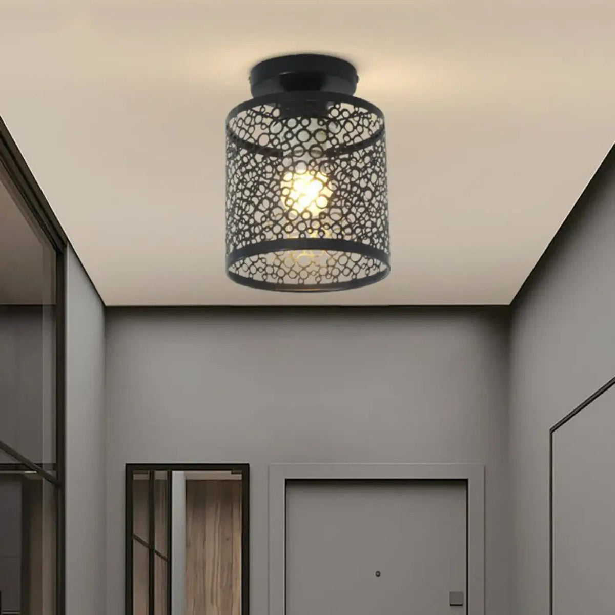 Plafonnier Noir Orientale Motifs Découpés - Dalumea - vue 1