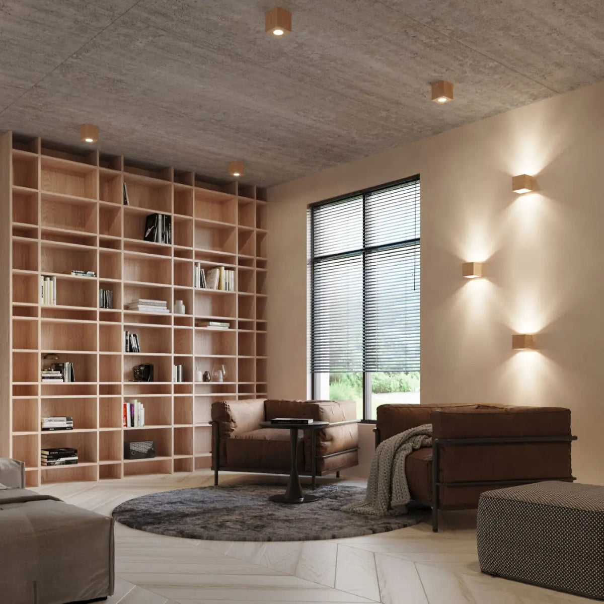 Plafonnier Bois Carré LED - Dalumea - vue 6
