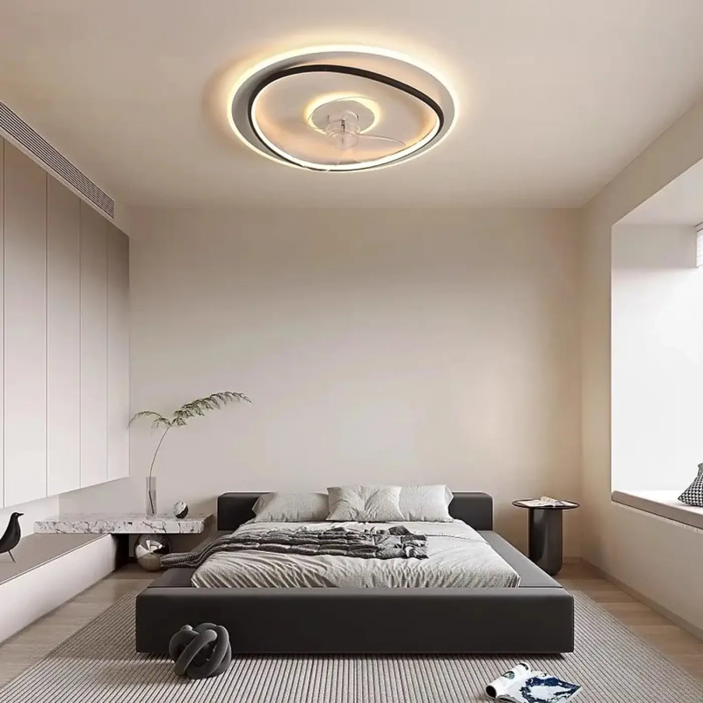 Plafonnier LED Ventilateur Intégré Rond - Dalumea - vue 4