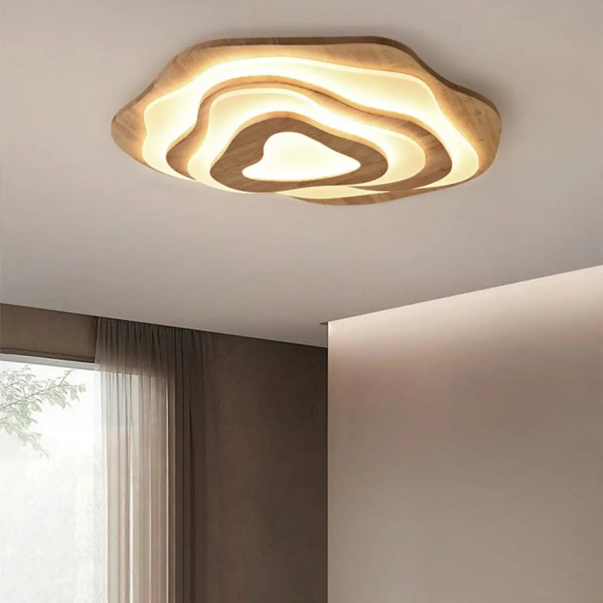 Plafonnier LED Bois Naturel - Dalumea - vue 1