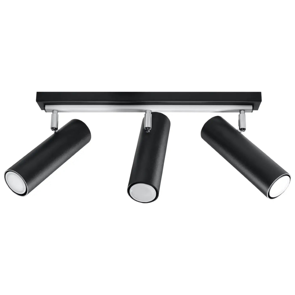 Plafonnier 3 Spots Orientables Barre Noir - Dalumea - vue 3