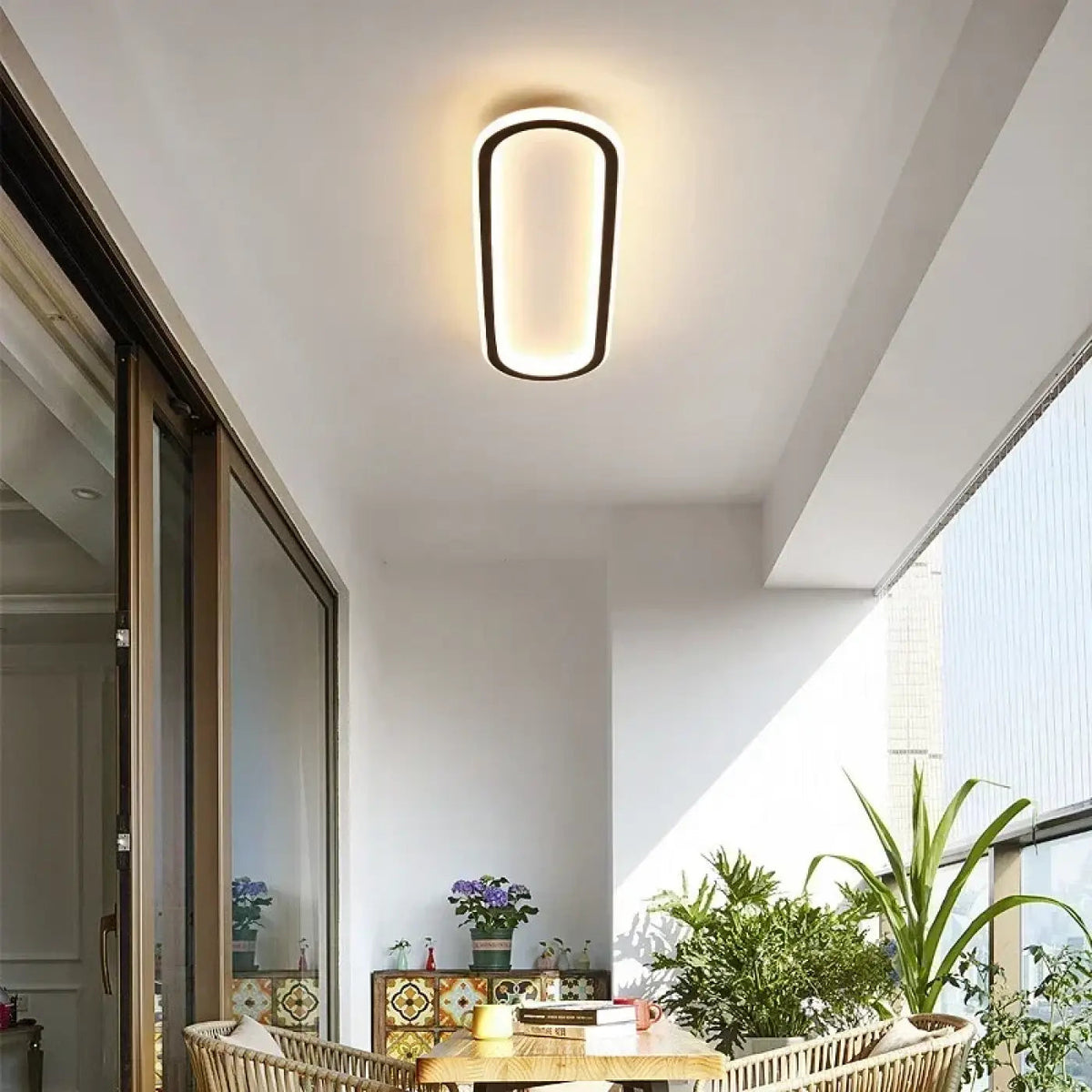 Plafonnier LED Ovale Cadre Fin Minimaliste - Dalumea - vue 4