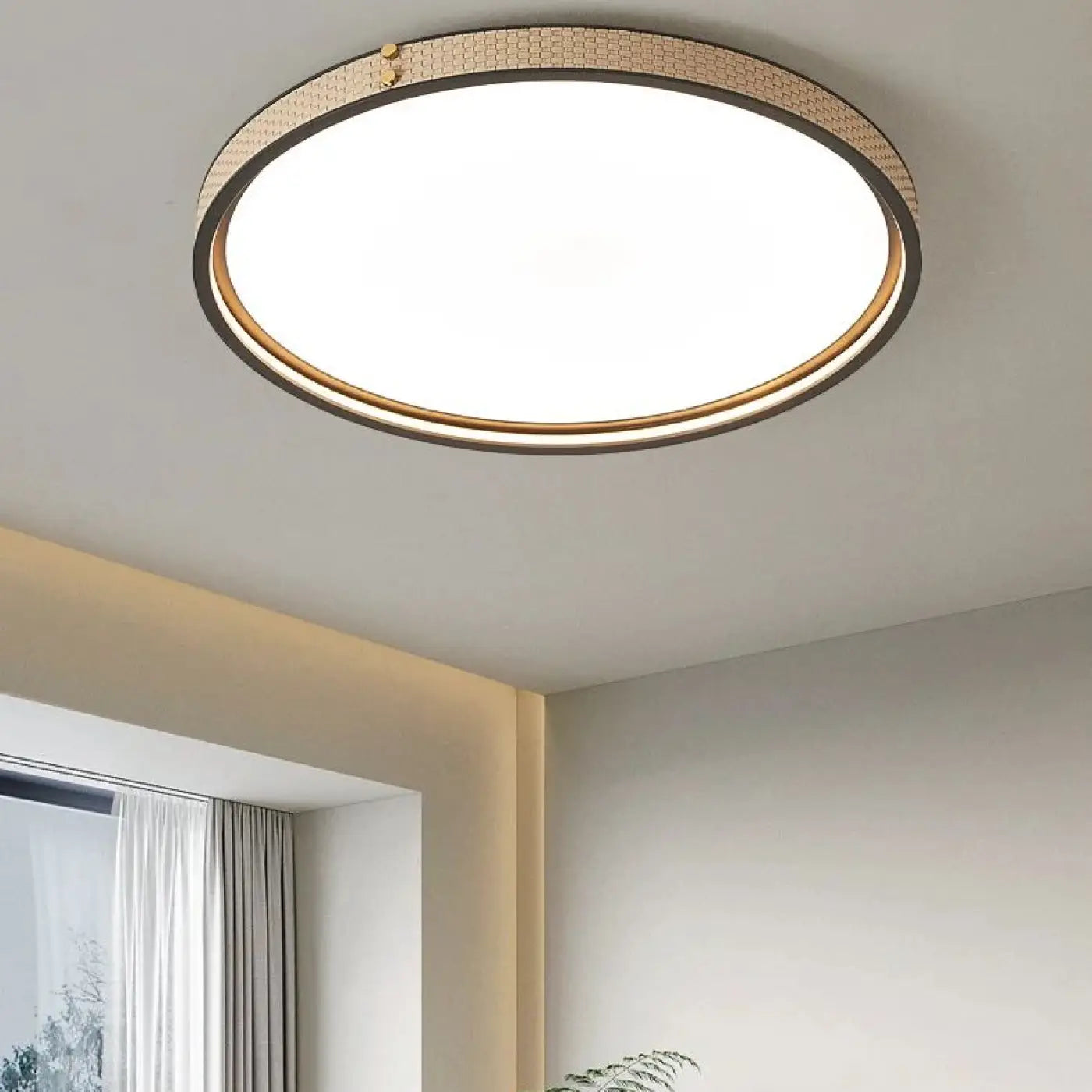 Plafonnier LED Circulaire Beige - Dalumea - vue 2