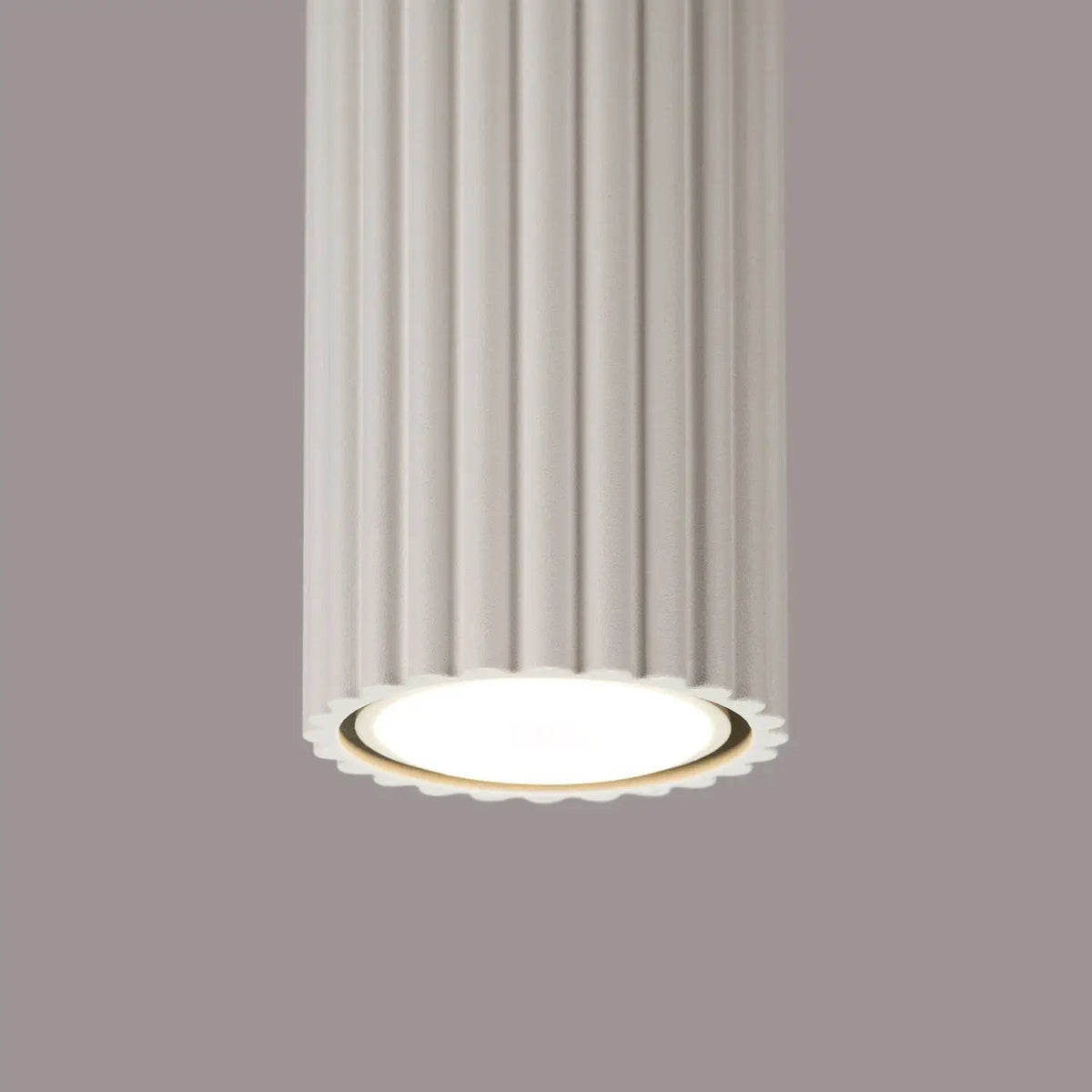 Plafonnier Cylindrique Beige Cannelé - Dalumea - vue 3