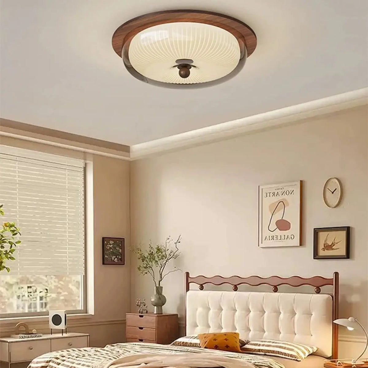 Plafonnier Bois et Verre Design Moderne