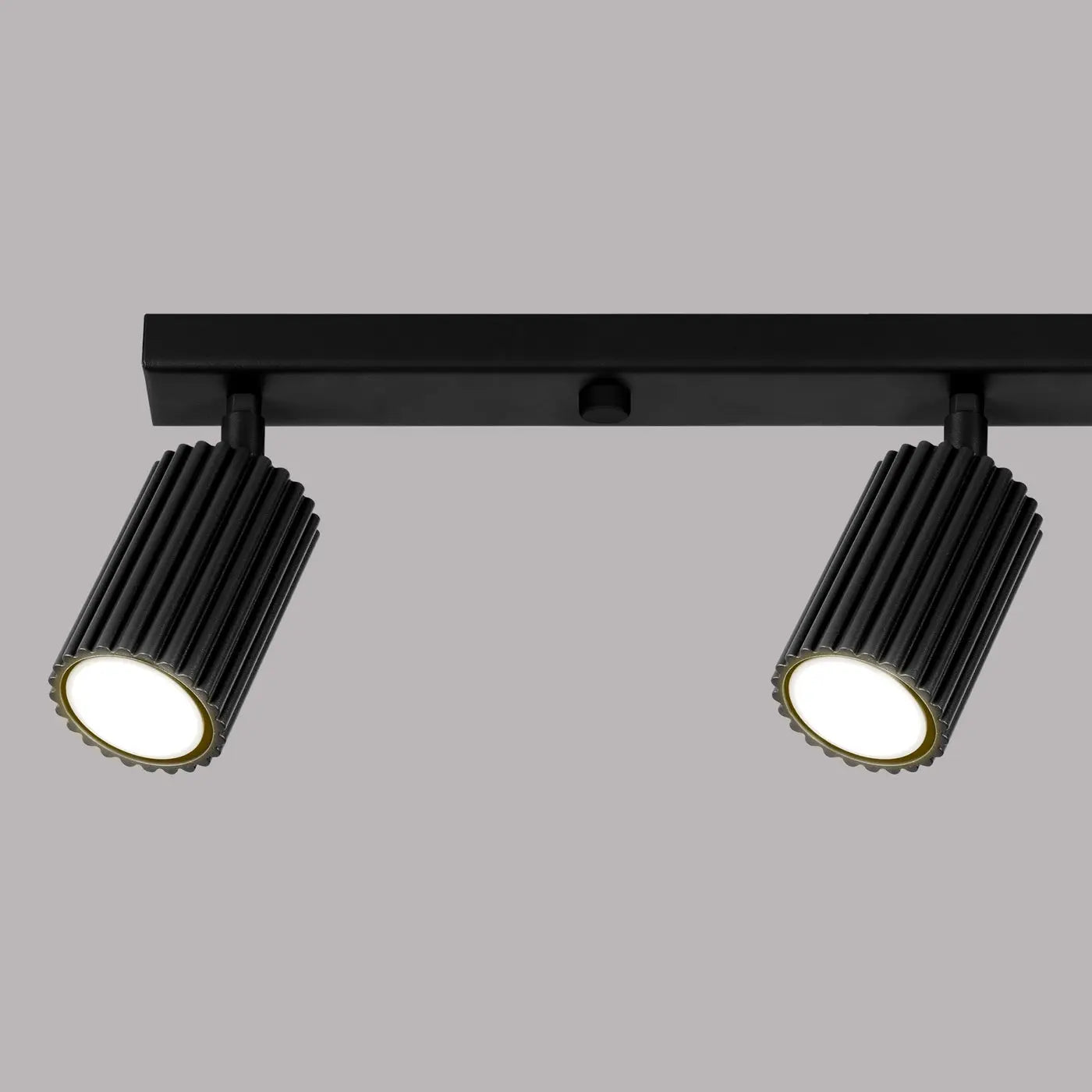 Plafonnier 4 Spots Orientables Cannelé Noir - Dalumea - vue 6