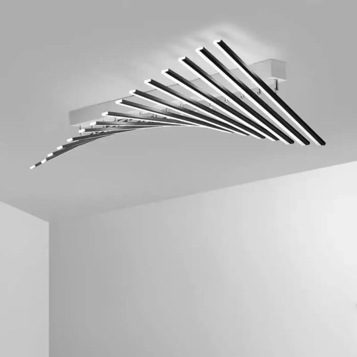 Plafonnier LED Tiges Croisées Noires - Dalumea - vue 5
