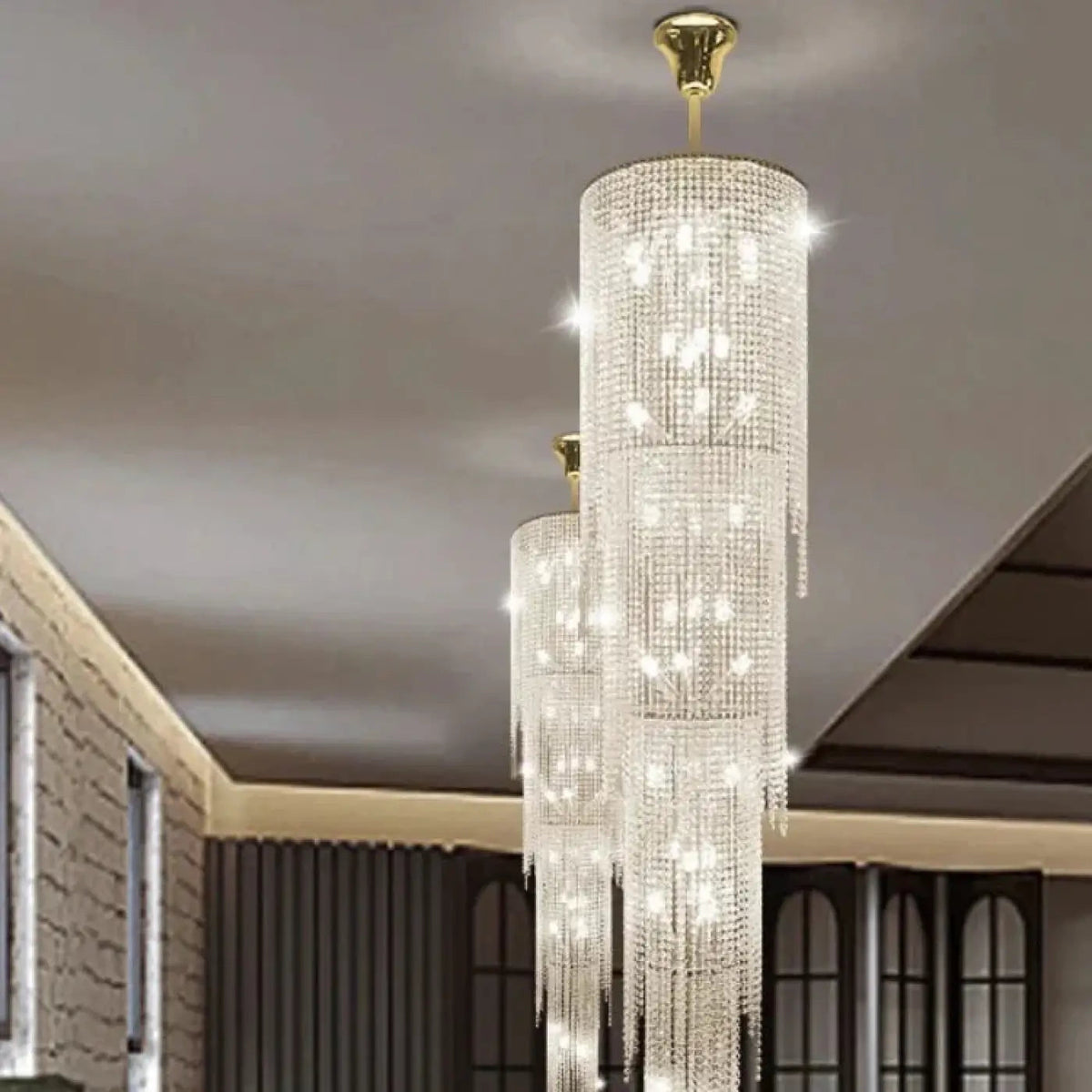 Suspension Cristal LED Verticale Luxe - Dalumea - vue 1