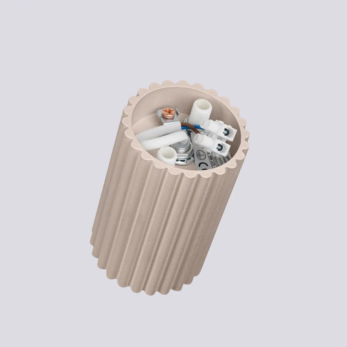 Plafonnier Cylindrique Cannelé Taupe - Dalumea - vue 4