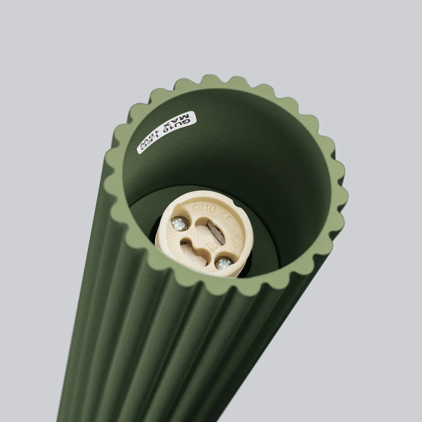 Plafonnier Cylindrique Cannelé Vert Olive - Dalumea - vue 4