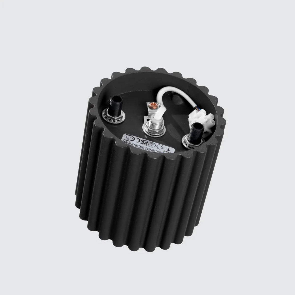 Plafonnier Cylindrique Noir Rainuré - Dalumea - vue 5