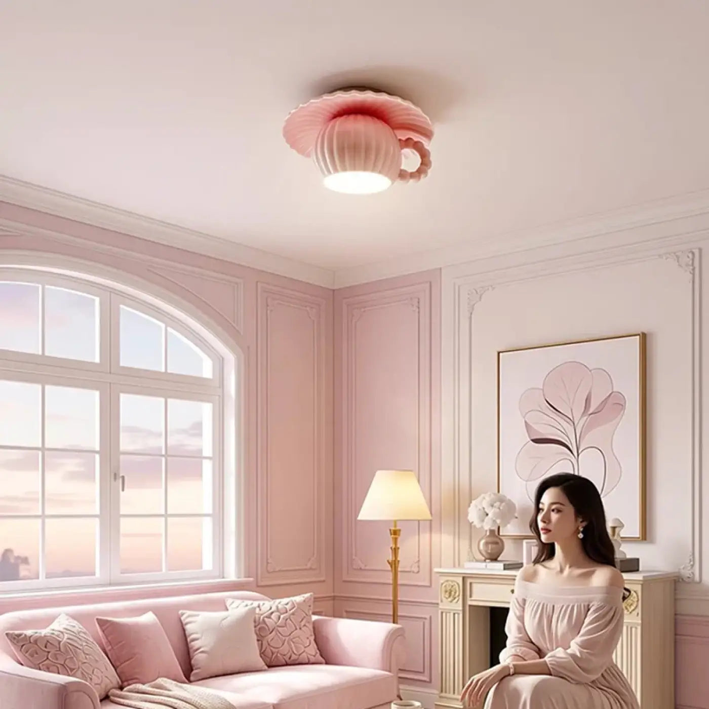 Plafonnier Chambre Enfant Rose Pastel - Dalumea - vue 3