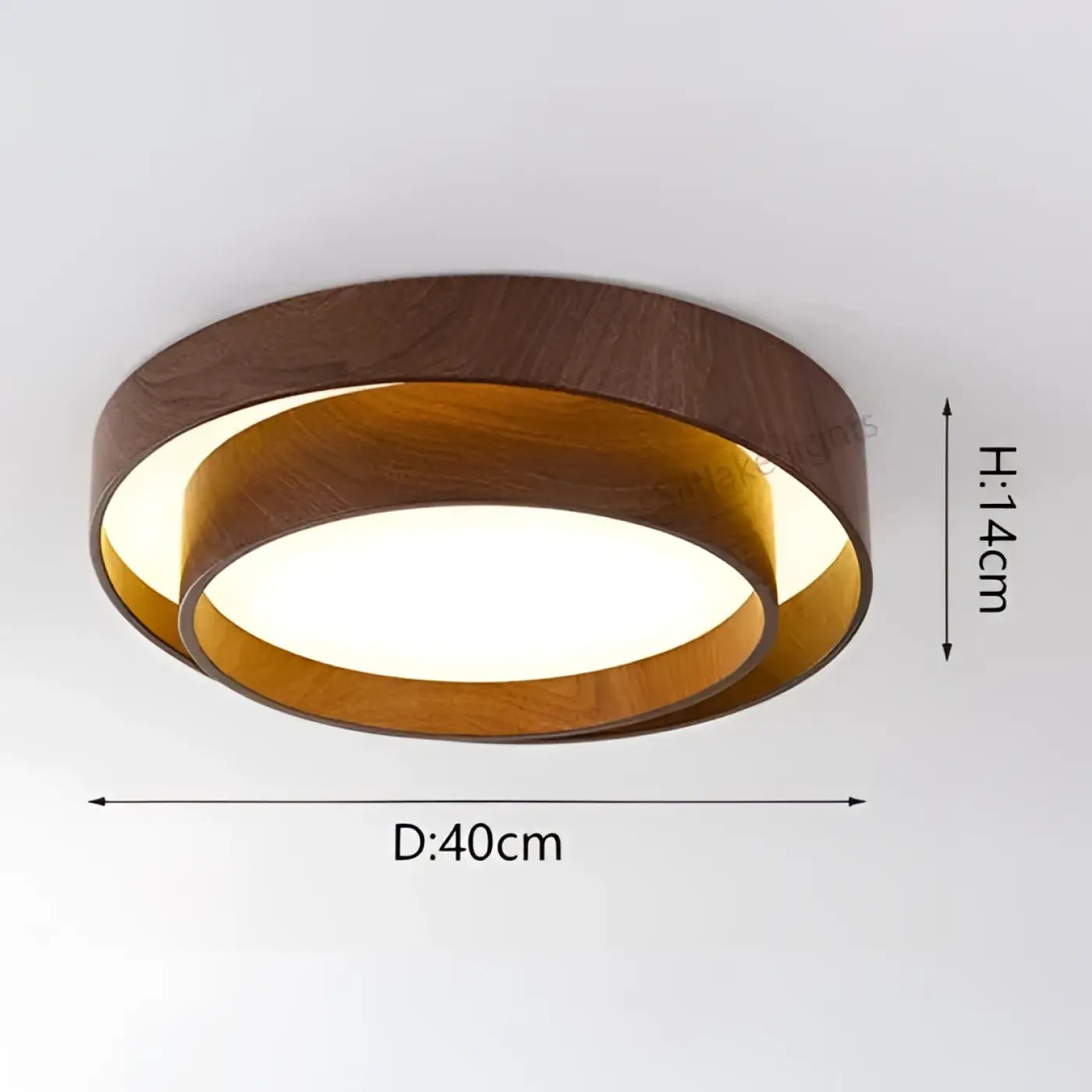 Plafonnier LED Effet Bois Scandinave - Dalumea - vue 3